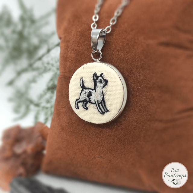 EB Bijoux brodé personnalisé portrait d'animaux par Petit Printemps