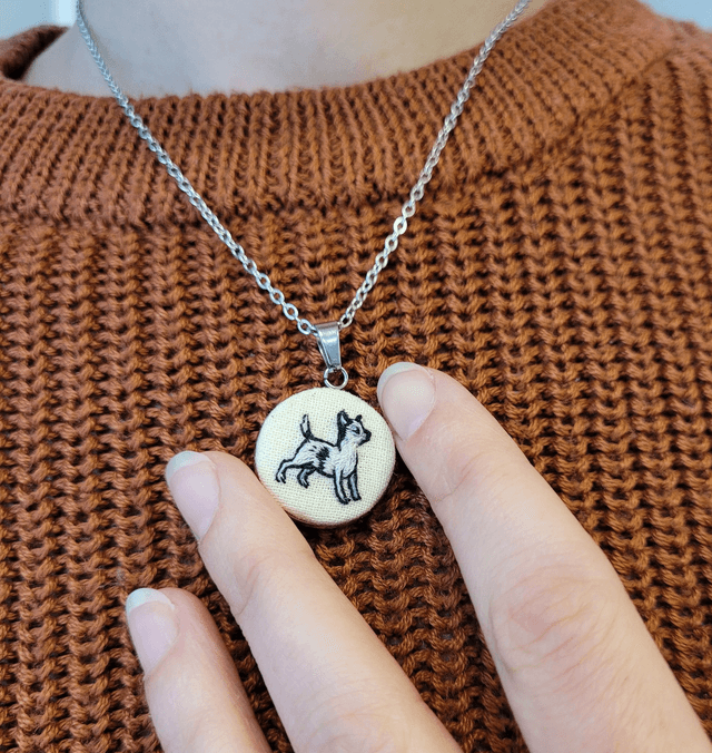 EB Bijoux brodé personnalisé portrait d'animaux par Petit Printemps