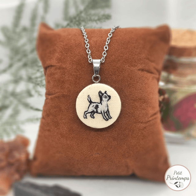 EB Bijoux brodé personnalisé portrait d'animaux par Petit Printemps