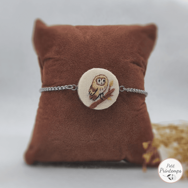 EB Bijoux brodé à motif &quot;Chouette&quot;  par Petit Printemps